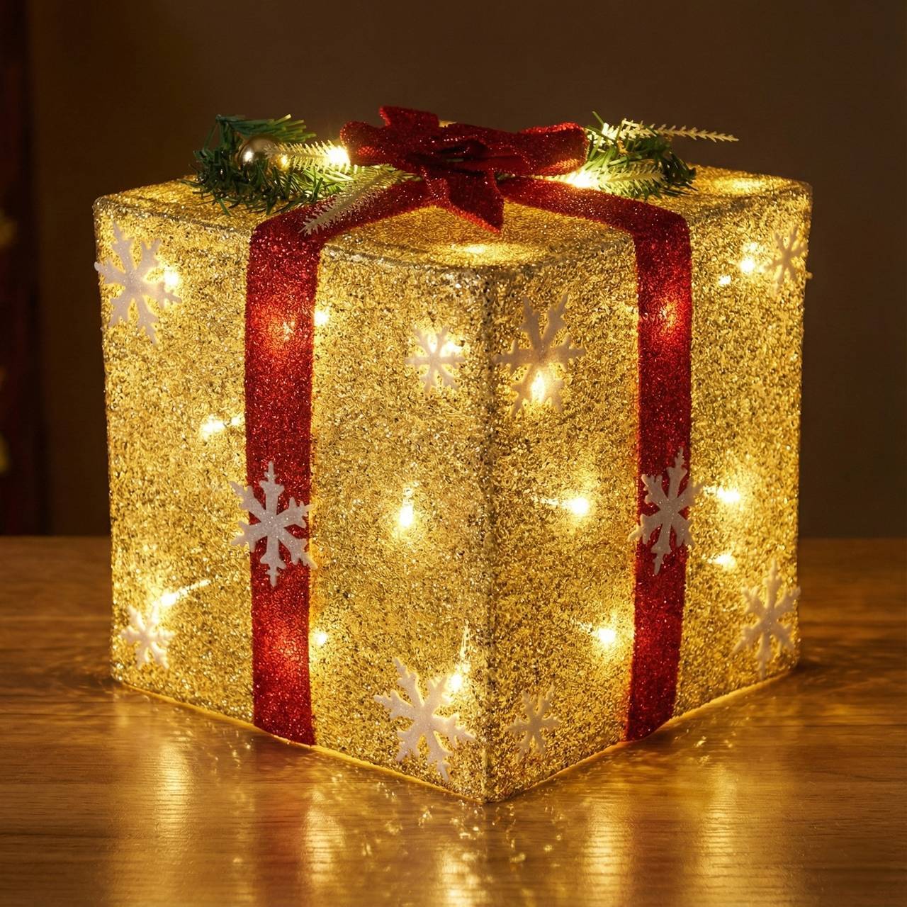 Set of 3 Light Up LED Gift Box Décor