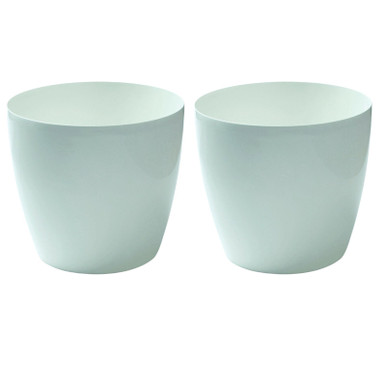 Coubi Vaso Rotondo In Plastica Round P - Colore Bianco, 24x24x22 Cm - Prosperplast, Per Piante Da Interno/Esterno - 2