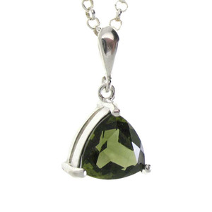 Polished and Faceted Triangular Cut Moldavite Polished and Faceted Triangular Cut Moldavite