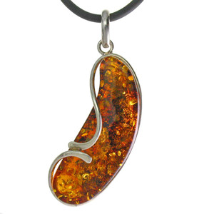 A Contempory Deep Golden Amber Pendant A Contempory Deep Golden Amber Pendant