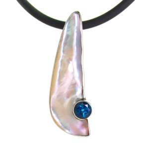 Penguin Shell and Blue Topaz Pendant Penguin Shell and Blue Topaz Pendant