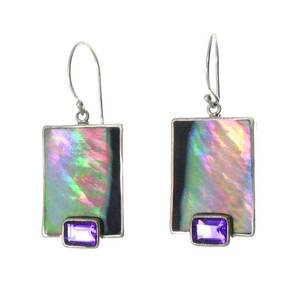 Penguin Shell and Amethyst Earrings-1 Penguin Shell and Amethyst Earrings-1
