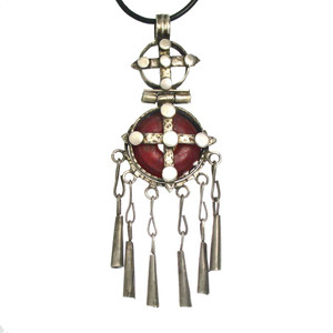 An Amber and Silver Coptic Cross An Amber and Silver Coptic Cross