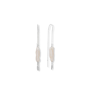 Stick Cultured Freshwater Pearl Threader Earrings Stick Cultured Freshwater Pearl Threader Earrings