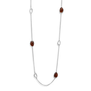 23.5 + 2 Baltic Amber and Open Link Necklace 23.5 + 2 Baltic Amber and Open Link Necklace