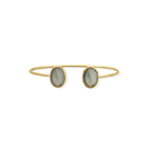 14 Karat Gold Plated Labradorite Cuff Bracelet 14 Karat Gold Plated Labradorite Cuff Bracelet