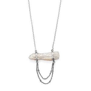 16+2 Cultured Freshwater Pearl Two Chain Drop Necklace 16+2 Cultured Freshwater Pearl Two Chain Drop Necklace