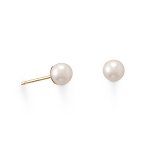 14 Karat Gold Cultured Freshwater Pearl Stud Earrings 14 Karat Gold Cultured Freshwater Pearl Stud Earrings