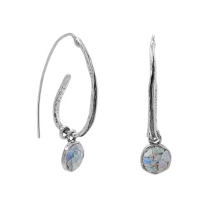 Oxidized Coil Design Ancient Roman Glass Earrings Oxidized Coil Design Ancient Roman Glass Earrings