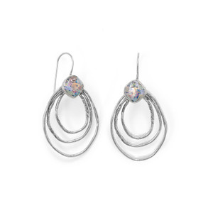 Oxidized Triple Outline Ancient Roman Glass Wire Earrings Oxidized Triple Outline Ancient Roman Glass Wire Earrings