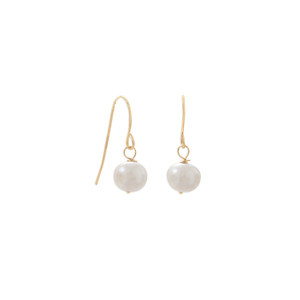 14 Karat Gold Cultured Freshwater Pearl French Wire Earrings 14 Karat Gold Cultured Freshwater Pearl French Wire Earrings