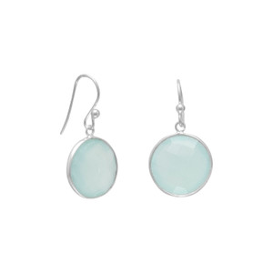 Faceted Sea Green Chalcedony Earrings Faceted Sea Green Chalcedony Earrings