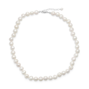 18+2 Extension White Cultured Freshwater Pearl Necklace 18+2 Extension White Cultured Freshwater Pearl Necklace