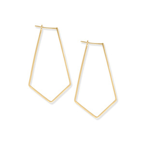 14 Karat Gold Plated Elongated Pentagon Earrings 14 Karat Gold Plated Elongated Pentagon Earrings