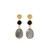 14 Karat Gold Plated Black Onyx and Labradorite Post Earring 14 Karat Gold Plated Black Onyx and Labradorite Post Earring
