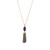 14 Karat Gold Plated Amethyst and Labradorite Tassel Necklace 14 Karat Gold Plated Amethyst and Labradorite Tassel Necklace