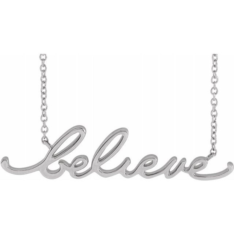Sterling Silver Believe 18" Necklace
