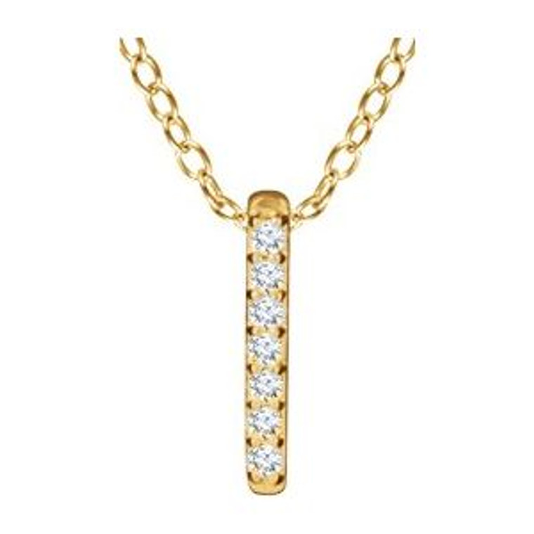 14K Yellow .05 CTW Natural Diamond Bar 16-18" Necklace