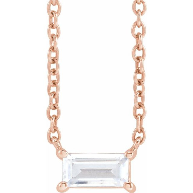 14K Rose 1/3 CT Lab-Grown Diamond 16-18" Necklace