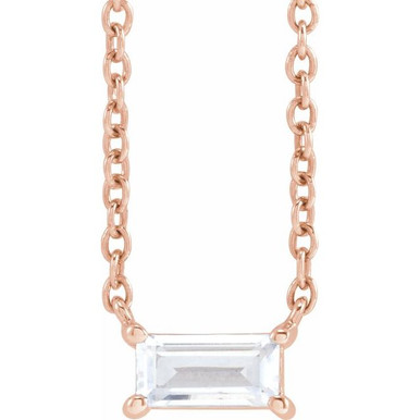 14K Rose 1/3 CT Lab-Grown Diamond 16-18" Necklace