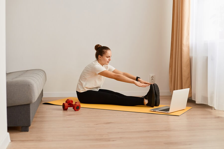 Woman Stretches Legs