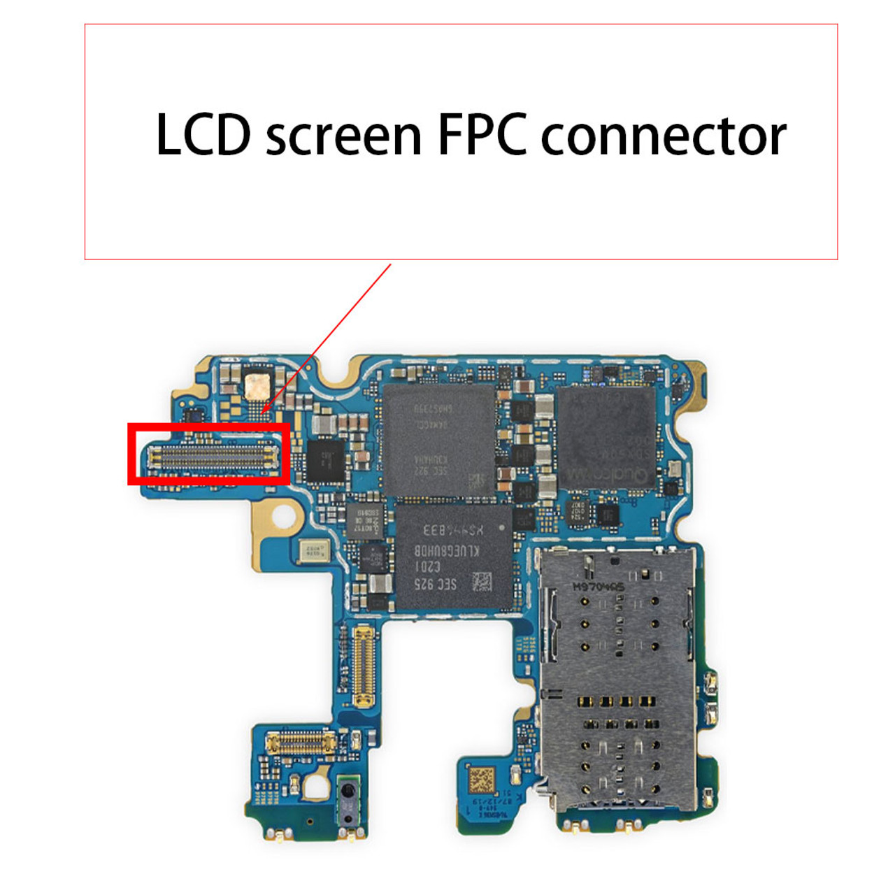 Samsung Galaxy Note 10+ LCD FPC Connector on Main Board- 64 pins