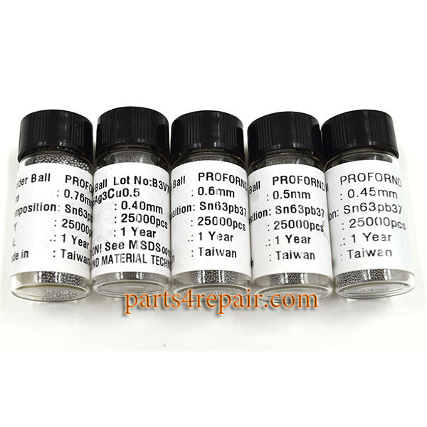 0.60mm BGA Solder Balls Lead Free RoHS 25k Count 25,000 BGA Solder 0.60mm BGA Solder Balls Lead Free RoHS 25k Count 25,000 BGA Solder