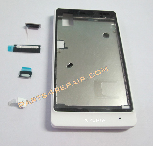 Battery Cover + Front Cover for Sony Xperia go ST27i -White