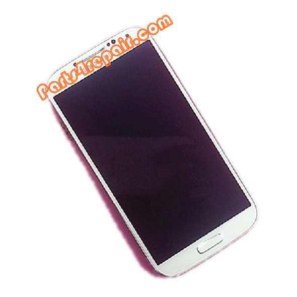 Complete Screen Assembly with Bezel for Samsung I9500 Galaxy S4 -White