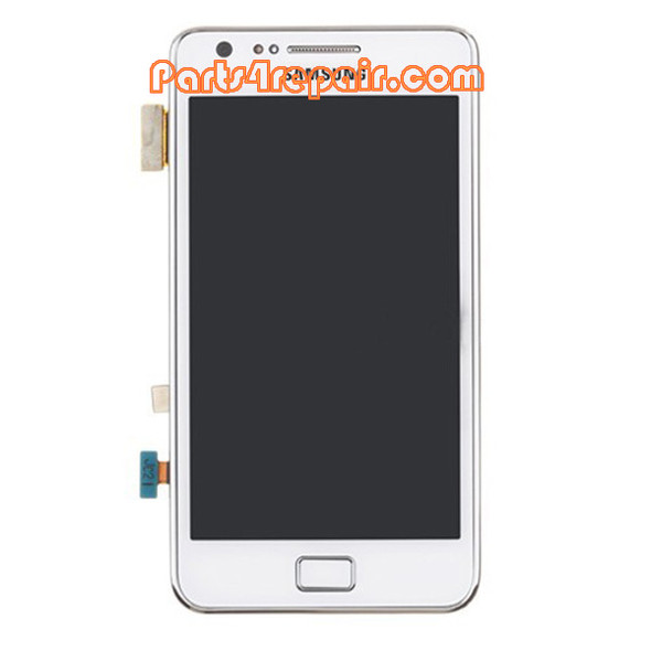 Complete Screen Assembly with Bezel for Samsung I9105 Galaxy S II Plus -White