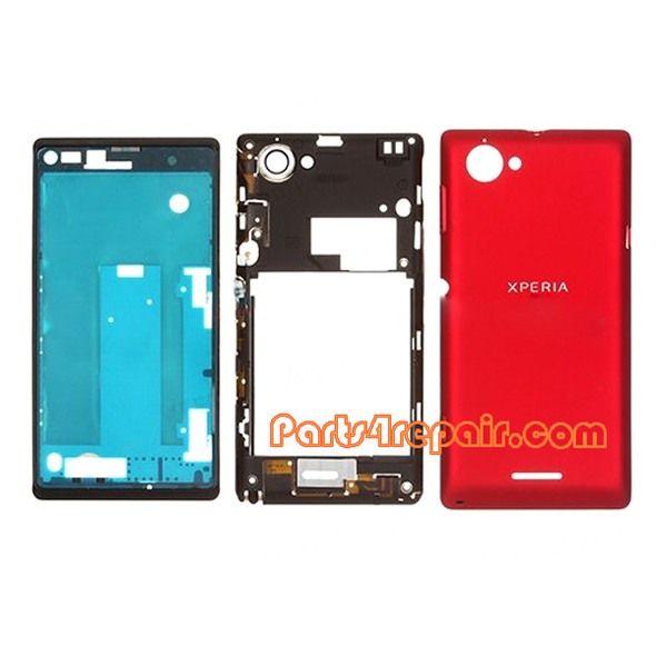 Full Housing Cover for Sony Xperia L S36H -Red
