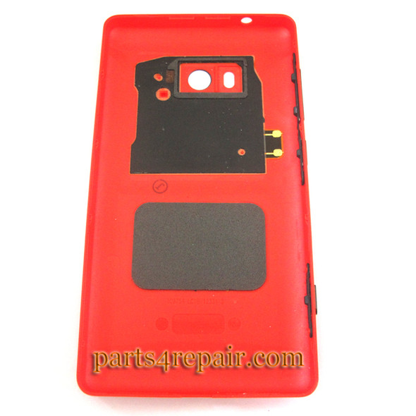 Back Cover without Wireless Charging Coil for Nokia Lumia 810 (T-Mobile) -Red