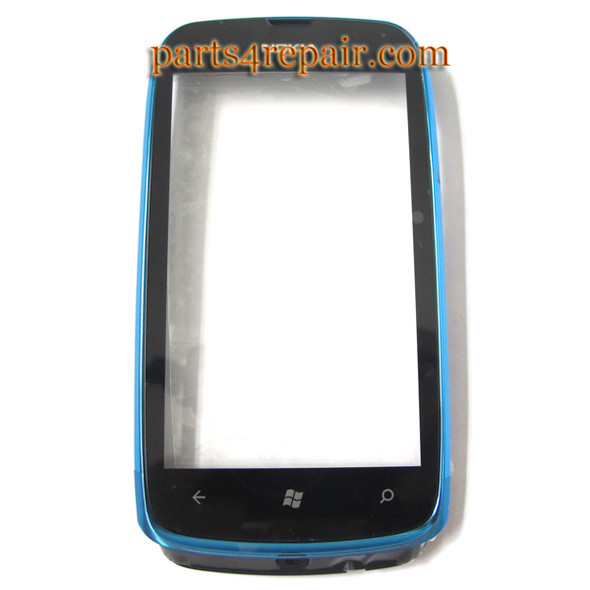 Nokia Lumia 610 Touch Screen with Bezel -Blue in www.parts4repair.com