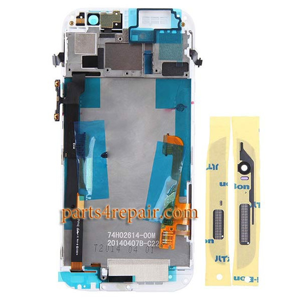 Complete Screen Assembly with Front Housing for HTC One M8 -Silver