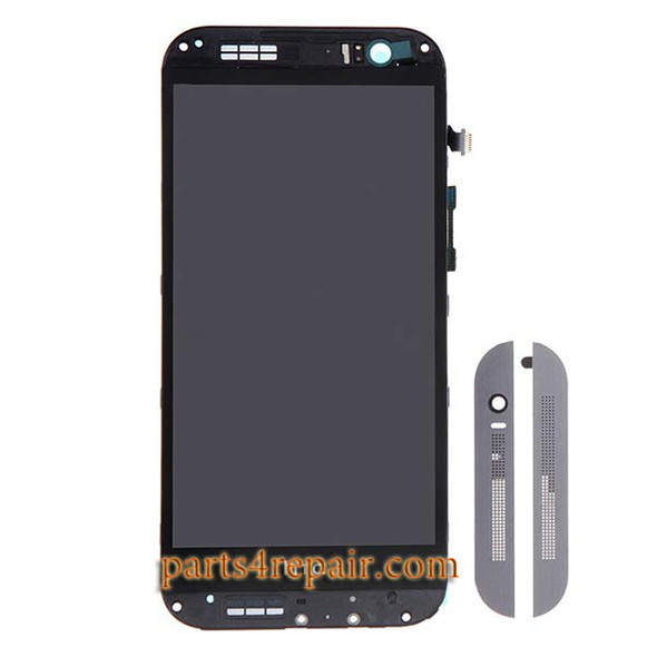 Complete Screen Assembly with Front Housing for HTC One M8 -Gray