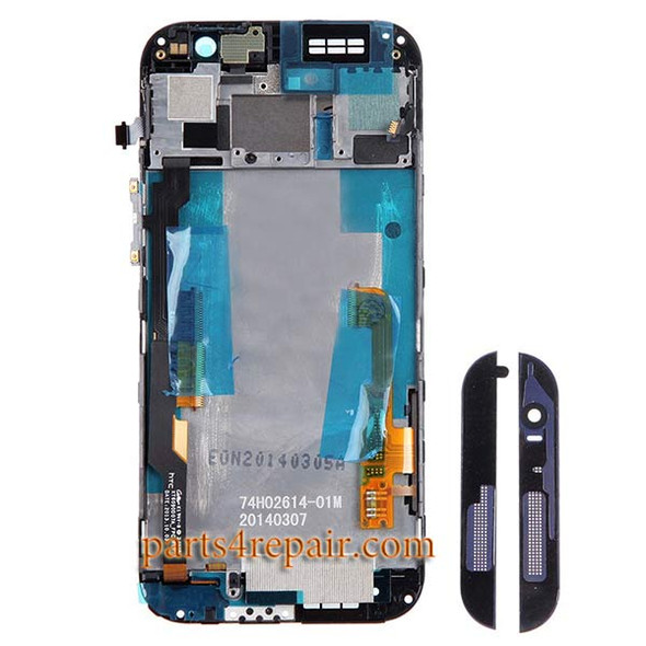 Complete Screen Assembly with Front Housing for HTC One M8 -Gray