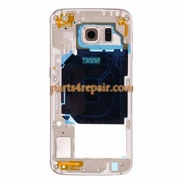 Middle Housing Cover for Samsung Galaxy S6 G920T -Gold