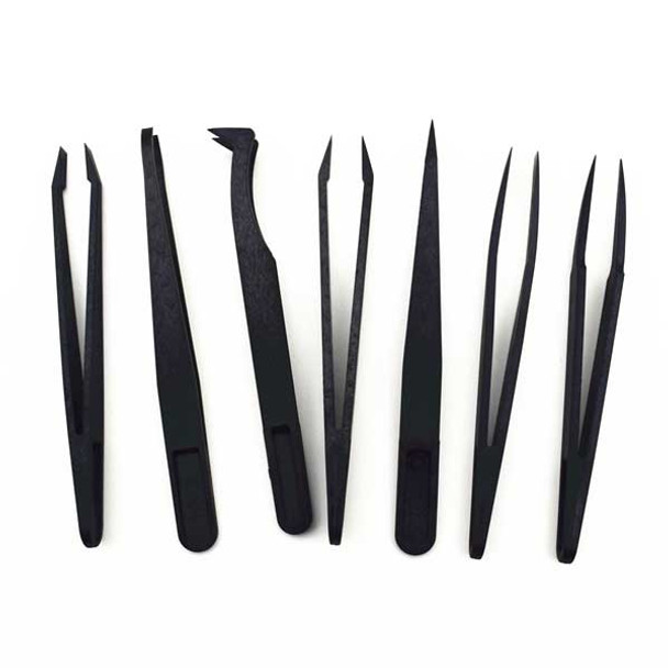 7pcs/set Anti-Static ESD Plastic Precision Tweezers