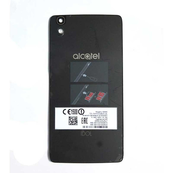 Back Glass Cover for Alcatel Idol 4 OT6055K -Black