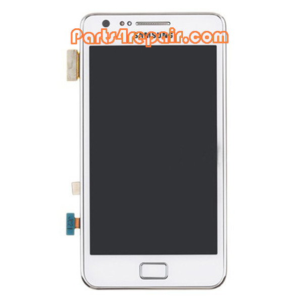 Complete Screen Assembly with Bezel for Samsung I9105 Galaxy S II Plus -White