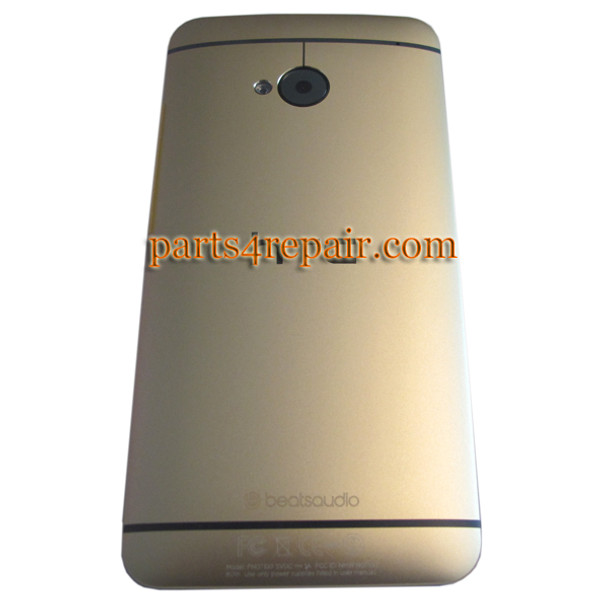 Back Cover for HTC One M7 -Gold from www.parts4repair.com