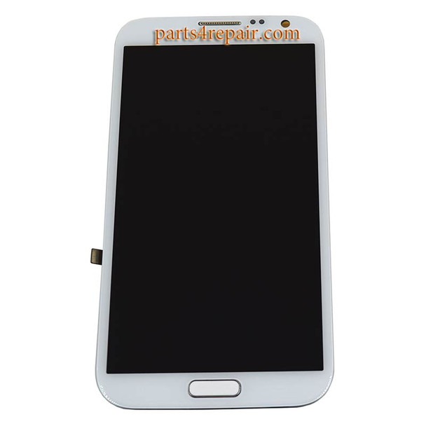 Complete Screen Assembly with Bezel OEM for Samsung Galaxy Note II N7100 -White
