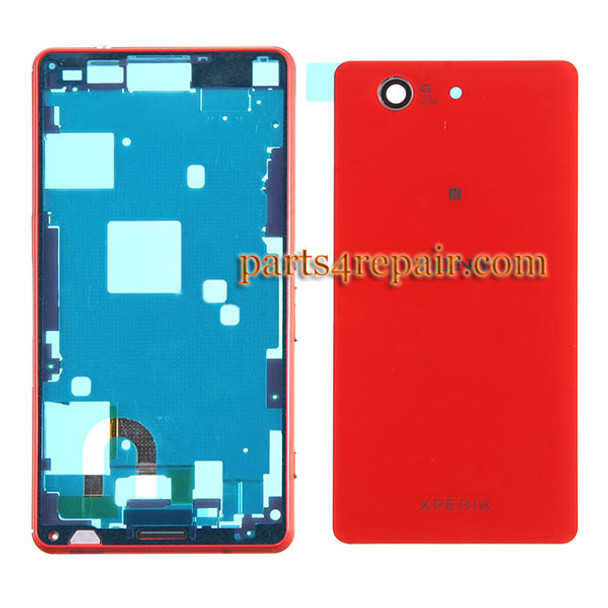 Full Housing Cover for Sony Xperia Z3 Compact mini -Orange from www.parts4repair.com