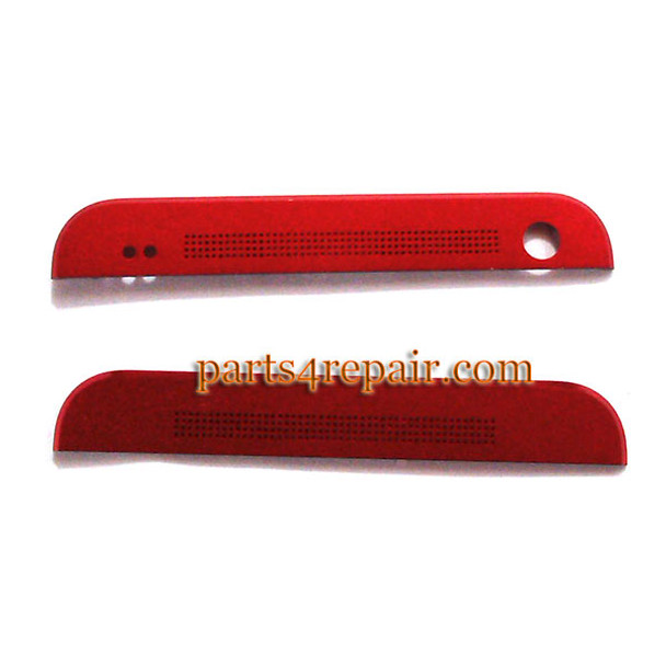 Top Cover & Bottom Cover for HTC One M7 -Red