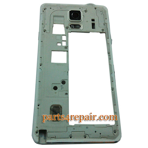 Middle Housing Cover with Side Keys for Samsung Galaxy Note 4 N910G -White from www.parts4repair.com