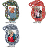 Photo Frame Glitter Santa Ornament