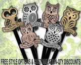Garden Stakes Awesome Owls 6/Set Flexibrass Acrylic Free Customization