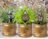 Garden Stakes Mischievous Gnomes 6/Set Flexibrass Acrylic Free Customization