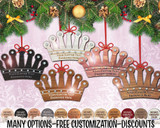 1orn:ROYAL CROWN Hardwood Ornament Swarovski Crystals w/ Free Personalization