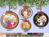 cset! Hardwood Frame 2/Set - 5/Set ROUND Holiday Photo Ornament